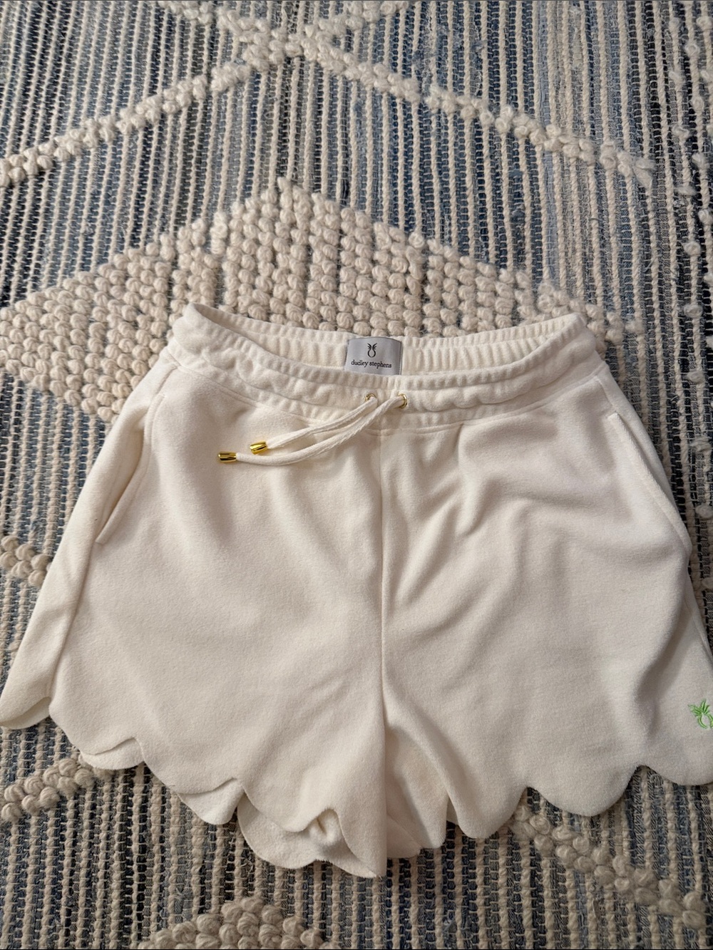 Dudley Stephens Cream Elastic Waist Shorts